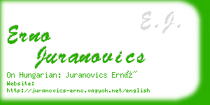 erno juranovics business card